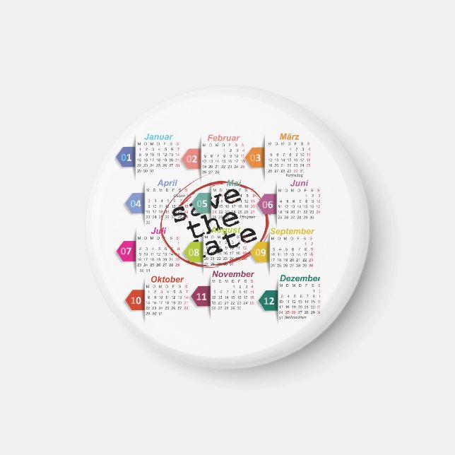 Aimant pour sauvegarder la date  (Devant)