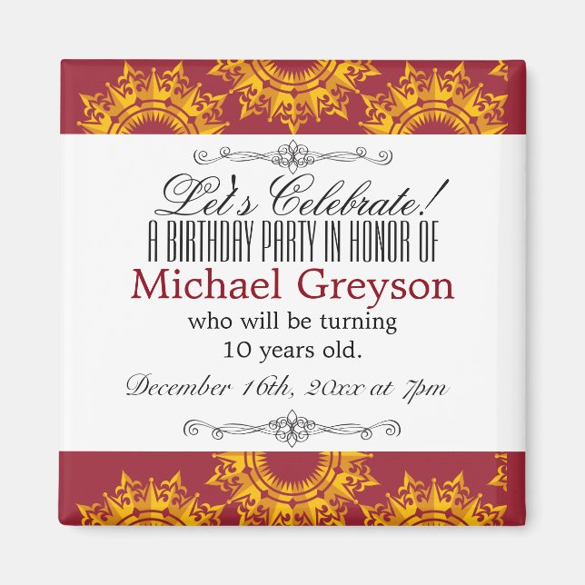 Aimant Pourcentage rouge et jaune (Devant)