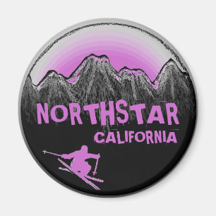 Aimant pourpre de skieur de thème de Northstar la