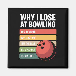 Aimant Pourquoi J'Ai Perdu À Bowling Funny Bowler Excuses