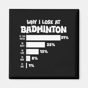 Aimant Pourquoi je perds au badminton Excuses drôles Shut