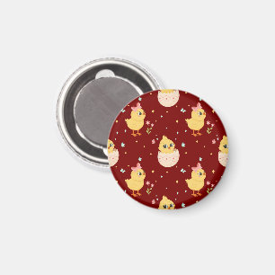 Aimant Poussin de Pâques mignon avec motif transparent à