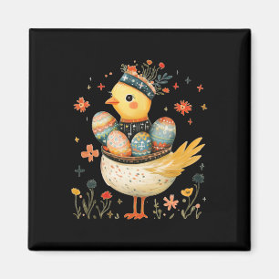 Aimant Poussin de Pâques - Œuf de Pâques Art Populaire