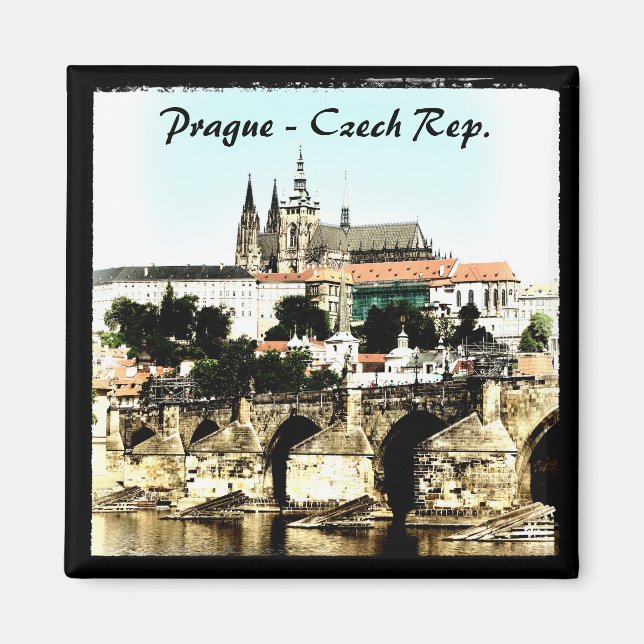 Aimant Prague - Pont Charles, Château (Magnet) (Devant)