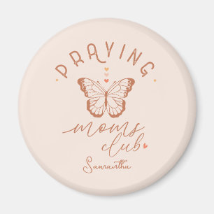 Aimant Praying Moms Club : Butterfly Boho Design Vintage