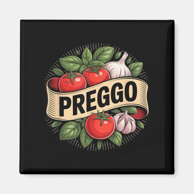 Aimant Pregnancy Announcement Prego Pasta Sauce Funny Pre (Devant)