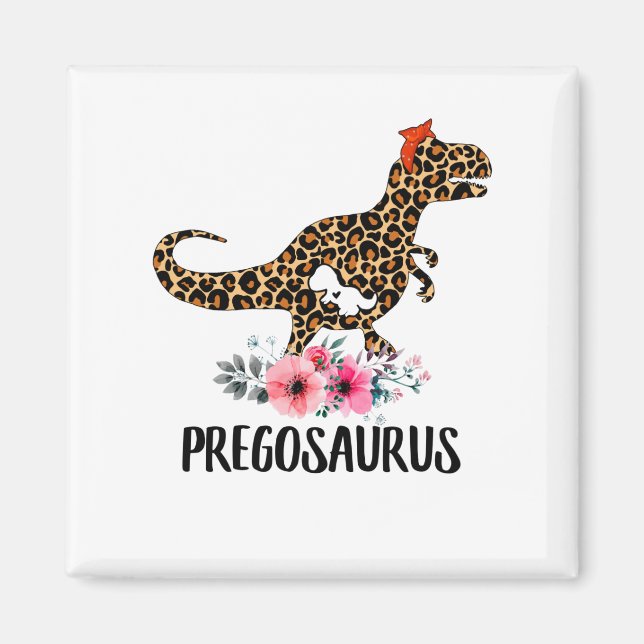 Aimant Pregosaurus Funny Grossesse Cadeau (Devant)