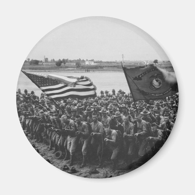 Aimant Premier à combattre - US Marines - 1918 (Devant)
