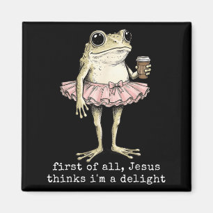 Aimant Premier Jésus pense qu'un délicieux grenouille caf