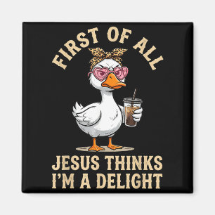 Aimant Premier Jésus pense qu'un design de canard drôle e