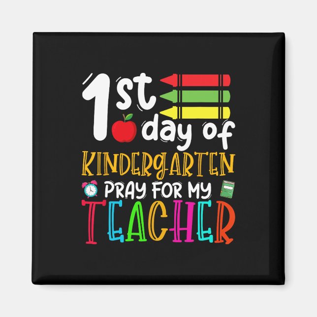 Aimant Premier Jour D'Enfance Priez Pour Mon Professeur D (Devant)