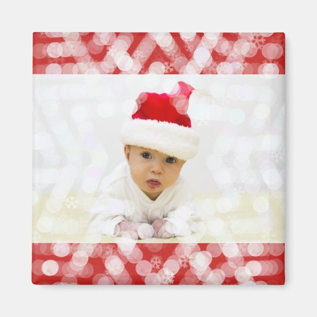 Aimant Premier Noël de bébé avec photo (Devant)