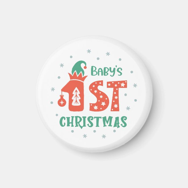 Aimant Premier Noël du bébé (Devant)