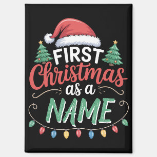 Aimant Premier Noël personnalisé en famille, tenue assort