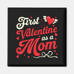 Aimant Premier Saint-Valentin en tant que maman Funny Val