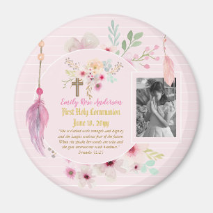 Aimant Première Sainte Communion PHOTO Cadeau Grilles Fle