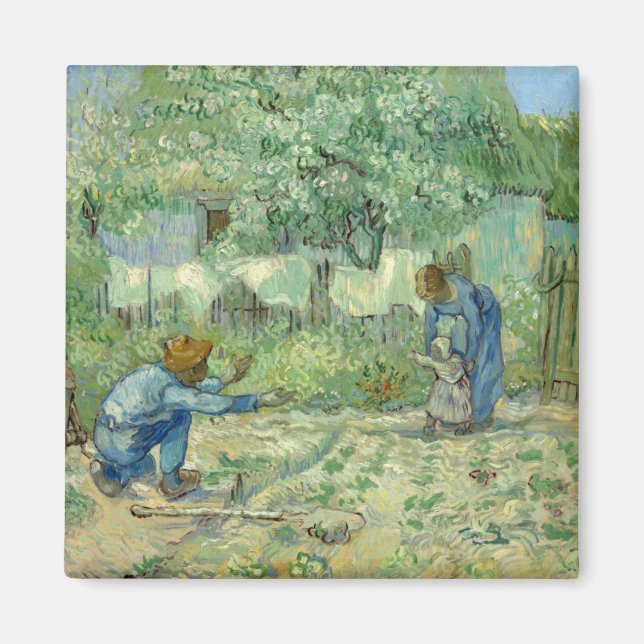 Aimant Premiers pas, après Millet par Vincent Van Gogh (Devant)