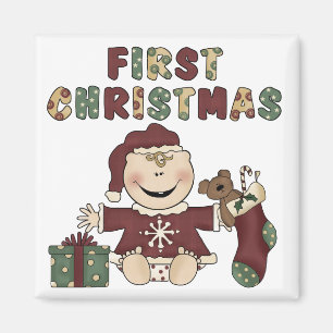 Aimant Premiers T-shirts et cadeaux pour filles de Noël