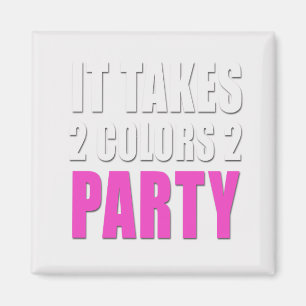 Aimant Prend 2 Couleurs 2 Parties rose : blanc