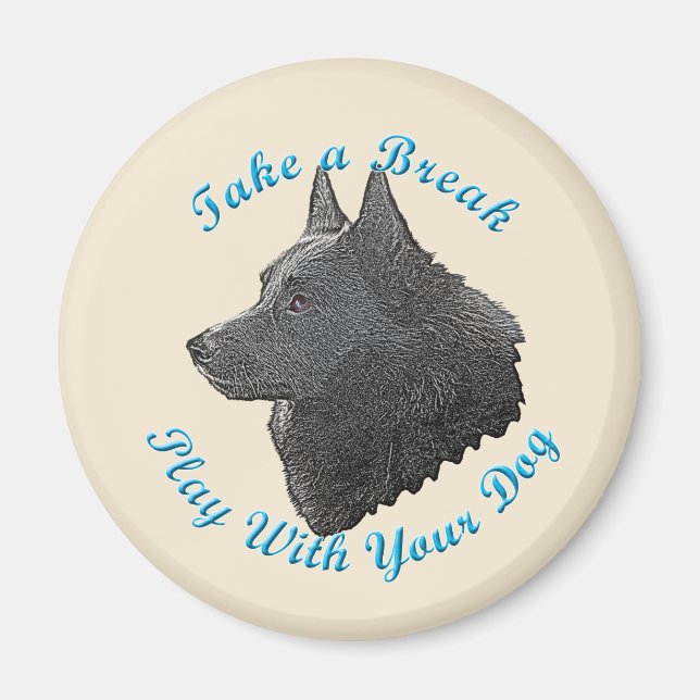 Aimant Prendre Une Pause (Schipperke) (Devant)