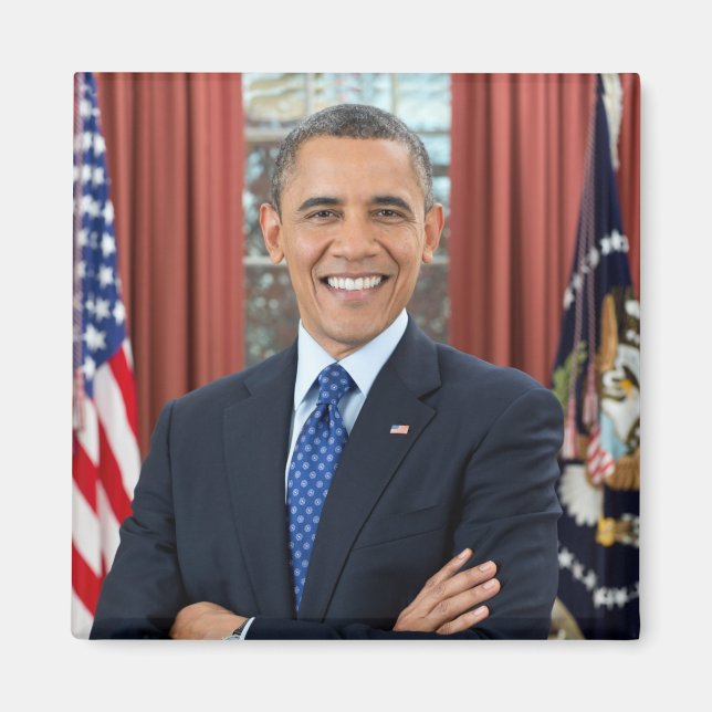 Aimant Président Barack Obama 2ème mandat Portrait offici (Devant)