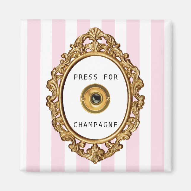 Aimant Presse pour Champagne | Bandes roses (Devant)