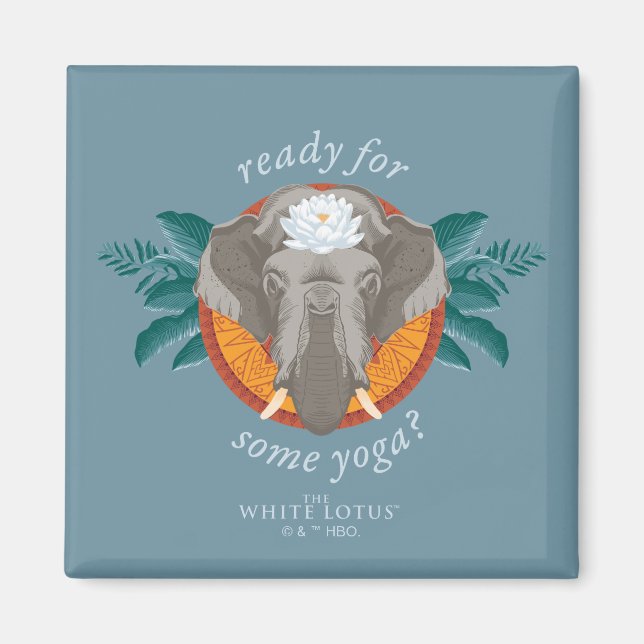 Aimant Prêt pour le Yoga ? - Le Lotus Blanc (Devant)