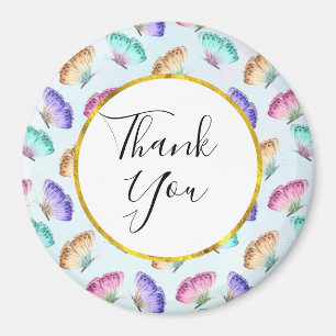 Aimant Pretty Pastel Watercolor Butterfly Pattern