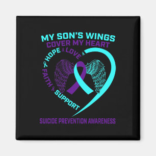 Aimant Prévention du suicide turquoise et pourri Fils H