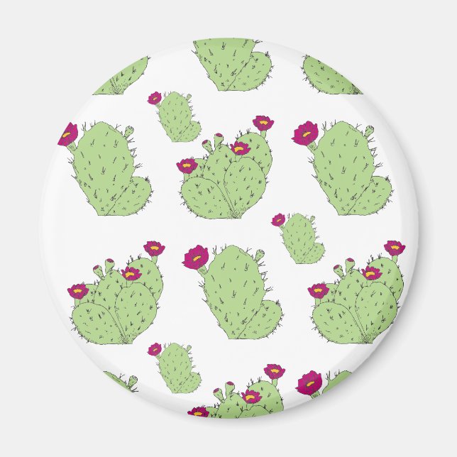 Aimant Prickly Pear Motif Texas State Plante Cactus Love (Devant)