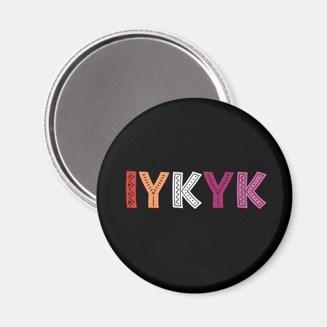 Aimant Pride lesbienne IYKYK (Recto/Verso)