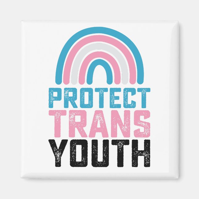 Aimant Pride LGBT Protéger les jeunes transgenres transge (Devant)