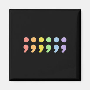Aimant Pride Santé Mentale Semicolon Lgbtqia+ Lgbt Pastel