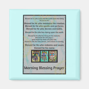 Aimant Prière de bénédiction du matin juif Batik Hamsa Ma