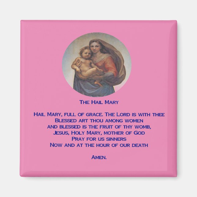 Aimant Prière de Hail Mary (Devant)