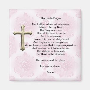 Aimant Prière du Seigneur (rose)