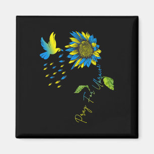 Aimant Priez pour le tournesol du drapeau ukrainien Ukrai