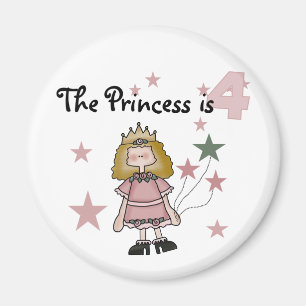 Aimant Princess 4th Birthday Tshirts et cadeaux