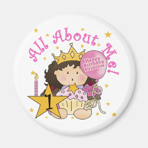 Aimant Princess All About Me 1st Birthday Tshirts