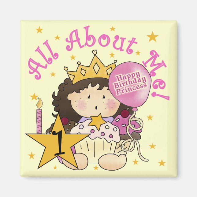 Aimant Princess All About Me 1st Birthday Tshirts (Devant)