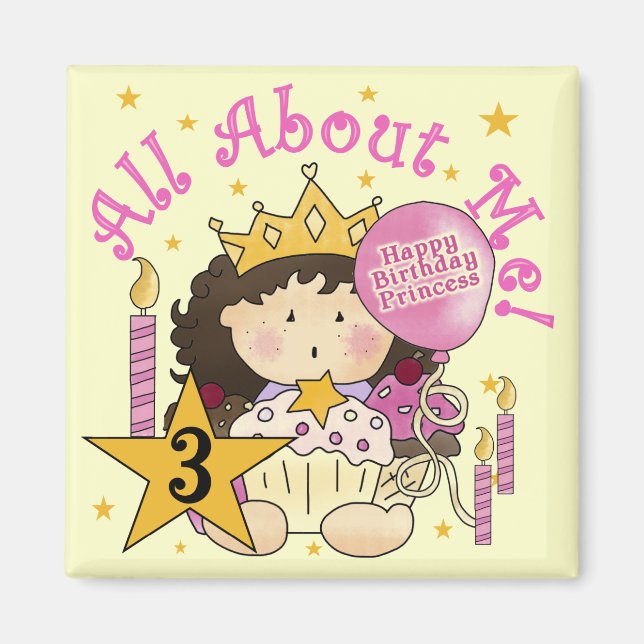 Aimant Princess All About Me 3e Anniversaire Tshirts (Devant)