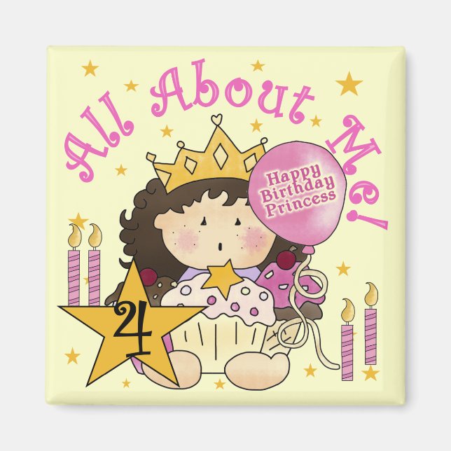 Aimant Princess All About Me 4th Birthday Tshirts (Devant)