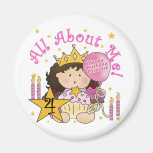 Aimant Princess All About Me 4th Birthday Tshirts
