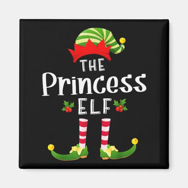 Aimant Princess Christmas Elf Matching Pajama X-mas Party (Devant)