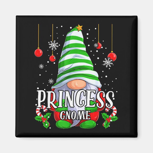 Aimant Princess Gnome Christmas Pajamas Matching Family G (Devant)