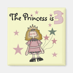 Aimant Princesse 3e Anniversaire Tshirts et cadeaux