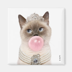 Aimant Princesse Chat soufflant de bulle gomme