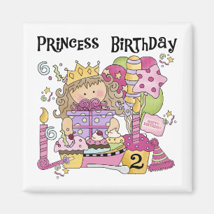Aimant Princesse de fête 2e anniversaire Tshirts et cadea