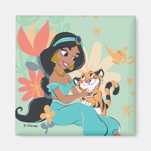 Aimant Princesse Jasmine & Rajah - Moments magiques