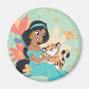 Aimant Princesse Jasmine & Rajah - Moments magiques